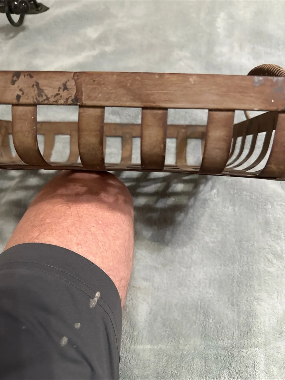 Woven Brown Metal Serving Tray with Rope Handles